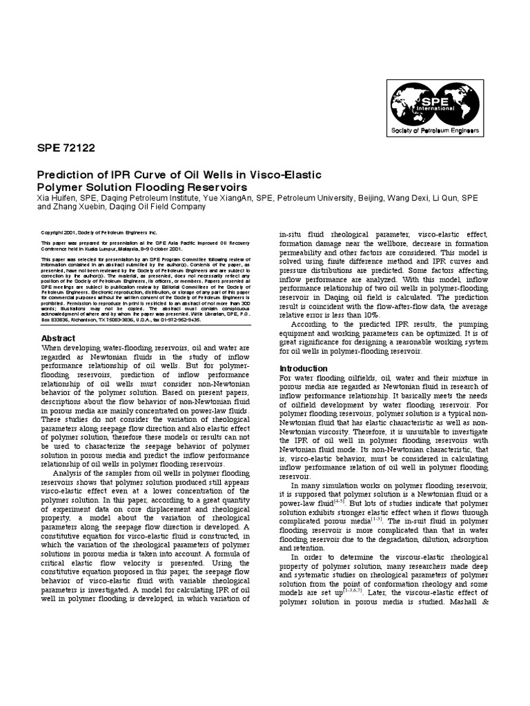 Prediction of IPR - Heavy Oil | PDF | Viscoelasticity | Viscosity