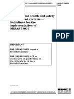 Occupational Health and Safety Management Systems Ð Guidelines For The Implementation of OHSAS 18001