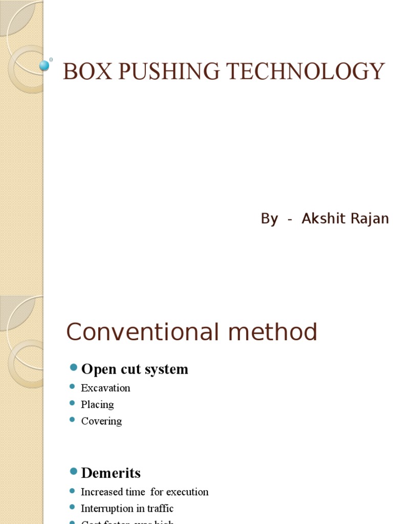 Box Pushing Technology Presentation | PDF | Precast Concrete ...