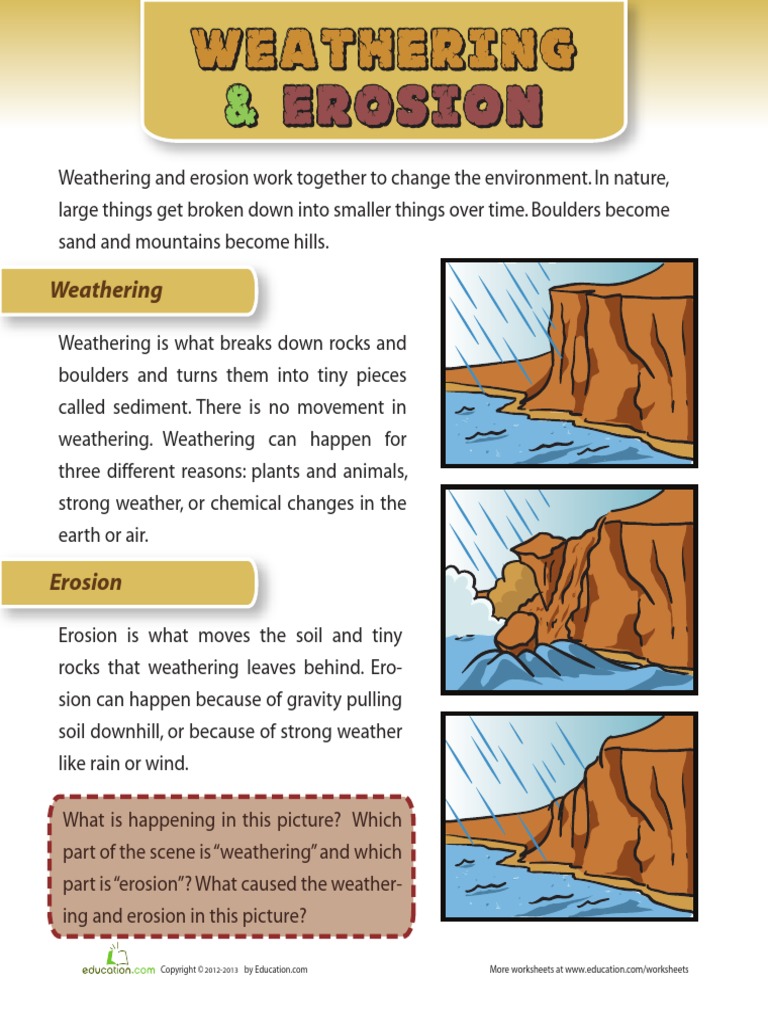worksheet Erosion Worksheets weathering and erosion