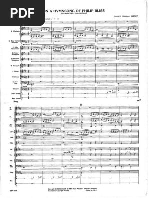 Hymnsong Of Philip Bliss Score