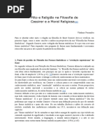 Mito e Religião Na Filosofia de Cassirer e a Moral Religiosa
