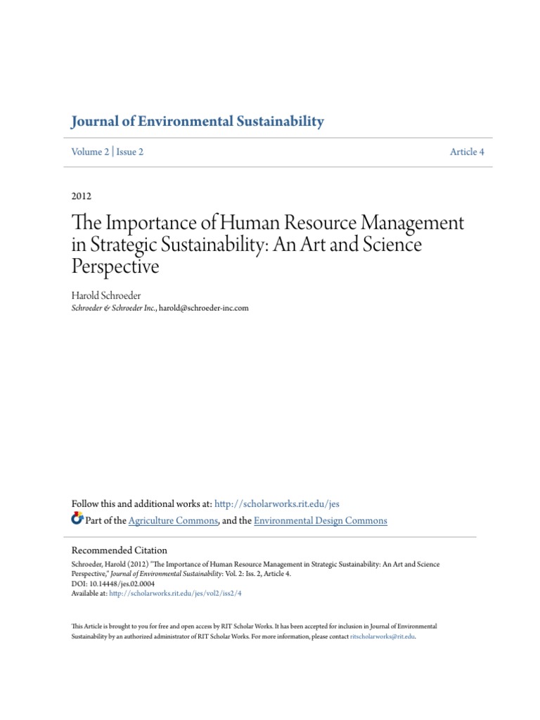HR's Role in Strategic Sustainability | PDF | Sustainability | Human ...