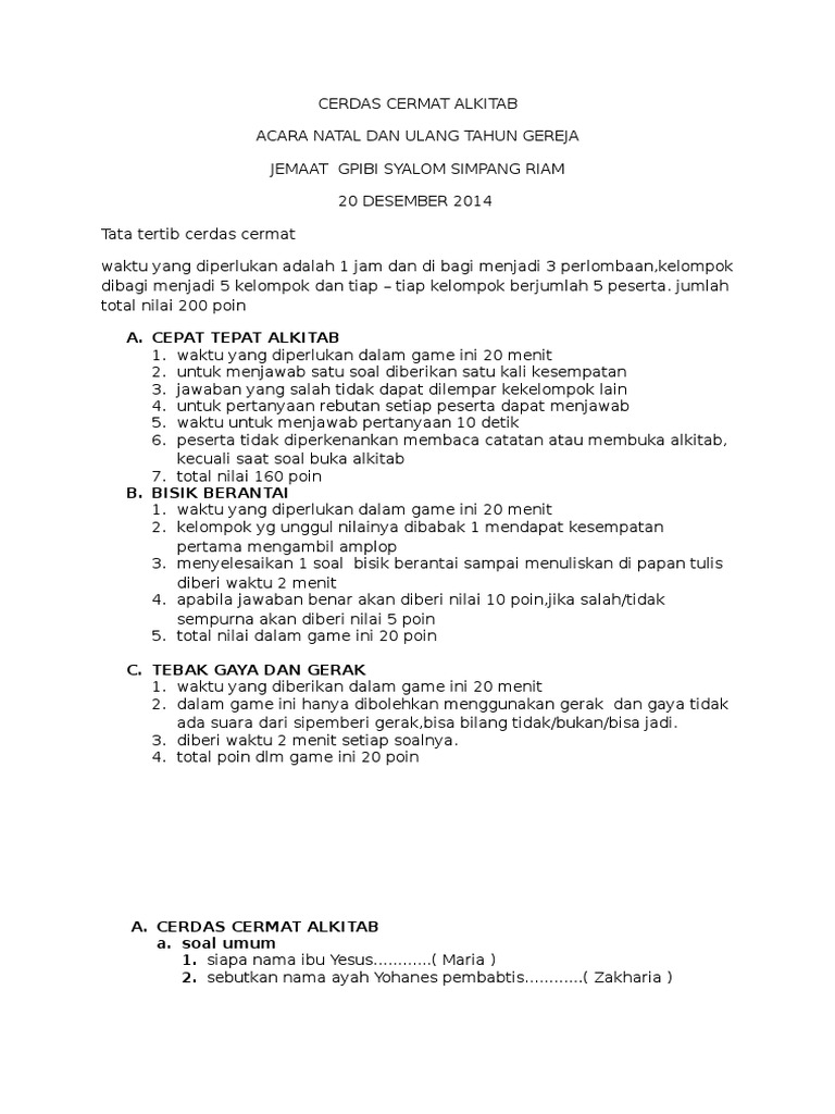 CERDAS CERMAT ALKITAB