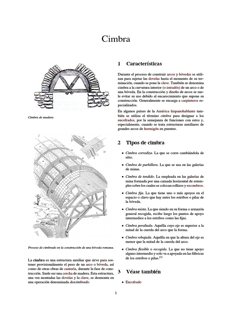 Tipos y características de cimbra | PDF | Bóveda (Arquitectura ...