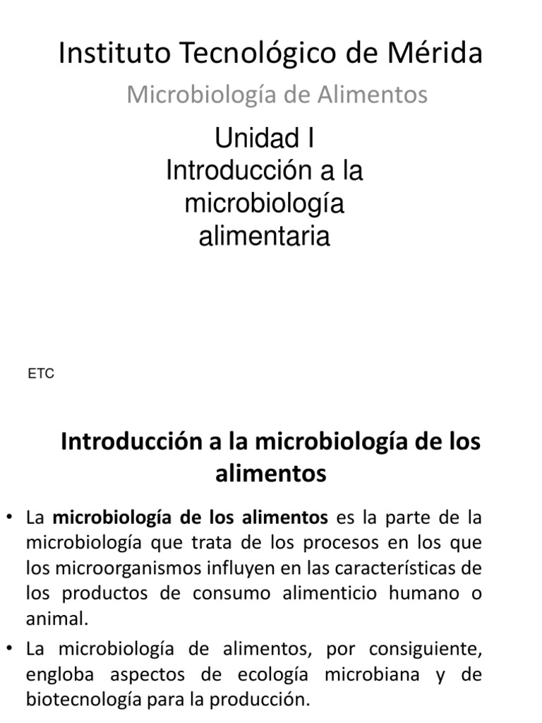 Int. A La Microbiología de Alimentos | PDF | Las bacterias | Alimentos