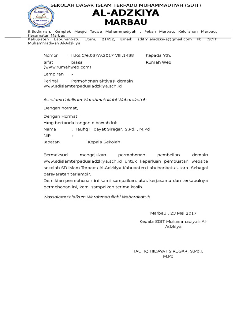 Permohonan Website