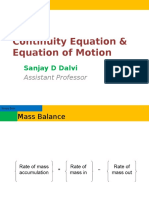 Continuity Equation and Equation of Motion