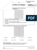 Graph Ordered Pairs of Integers: Chapter 22, Lesson 2 Reteach