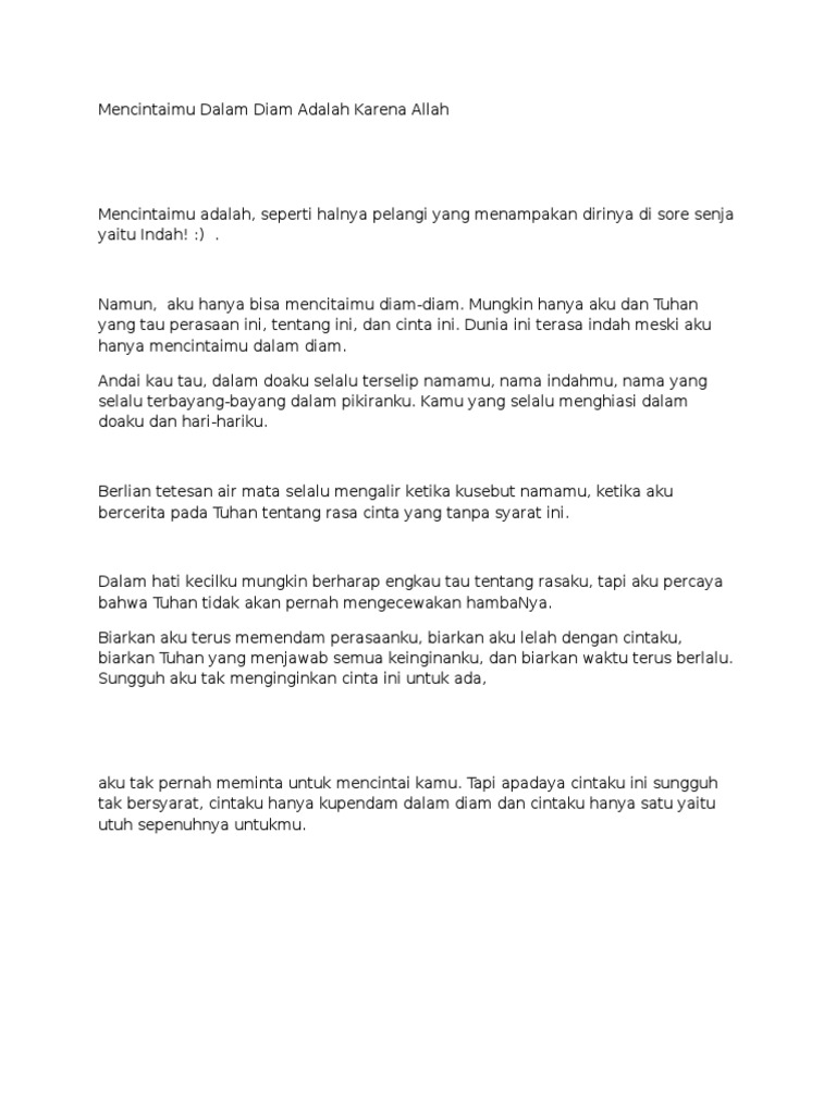Mencintaimu Dalam Diam Pdf