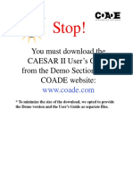 You Must Download The CAESAR II User's Guide From The Demo Section of The COADE Website