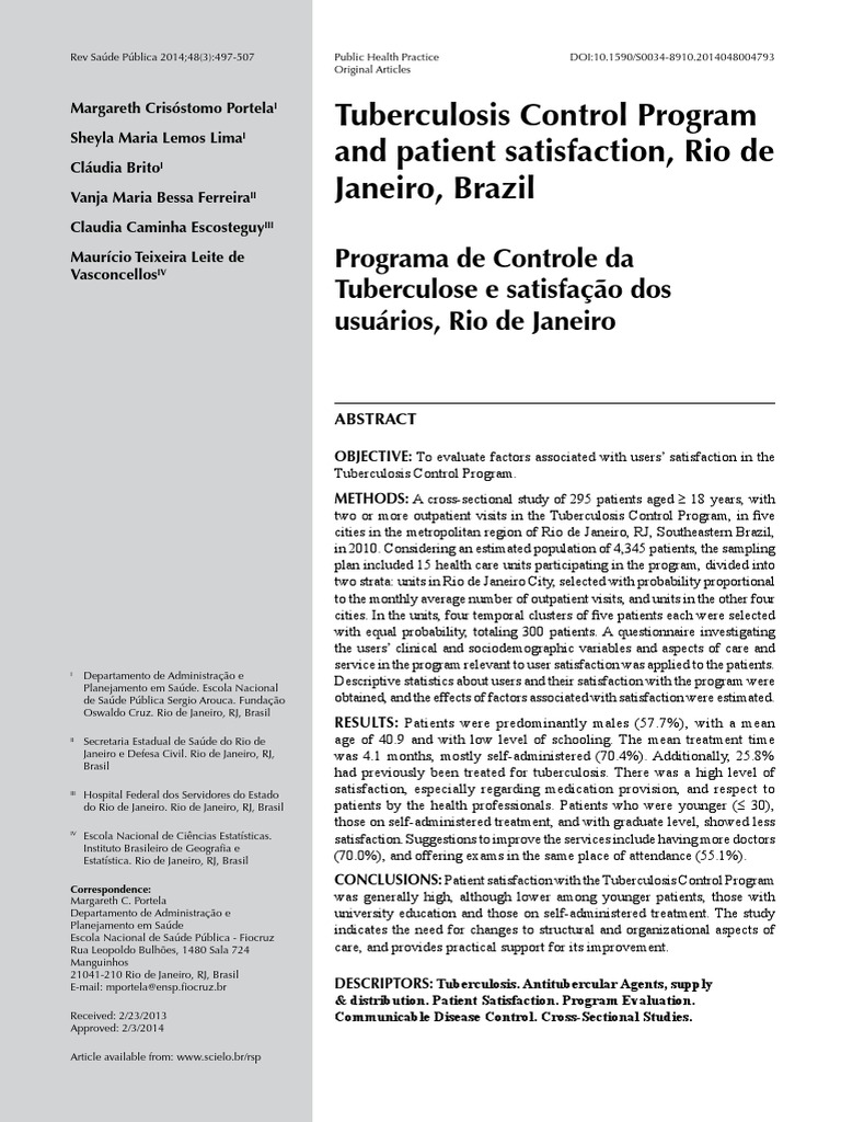 Tuberculosis Control Program | PDF | Tuberculosis | Health Sciences