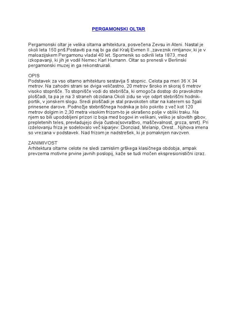 Ume Ref Pergamonski Oltar 01 | PDF