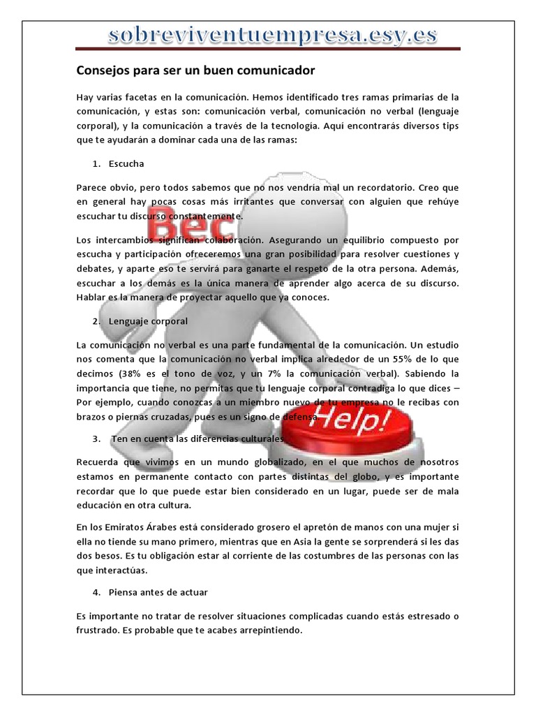 Decálogo para ser un buen comunicador | PDF | Comunicación no verbal ...