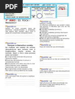 PROVA ED. FÍSICA 7° ANO MAIO 2017