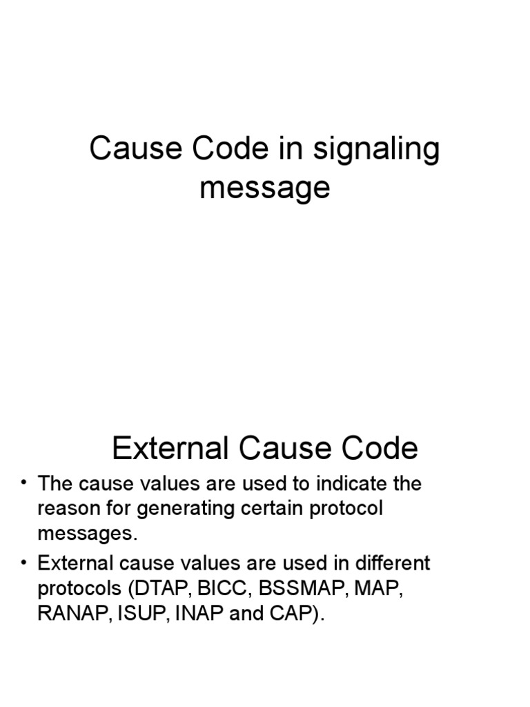 Cause Code Vs Eos Code | PDF | Telecommunications Engineering ...