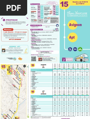 Horaires Ligne Apt Avignon 2016 2017 | Pdf | Écomobilité | Autobus