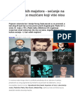 Sećanje Na Novosadske Muzičare Koji Više Nisu Sa Nama