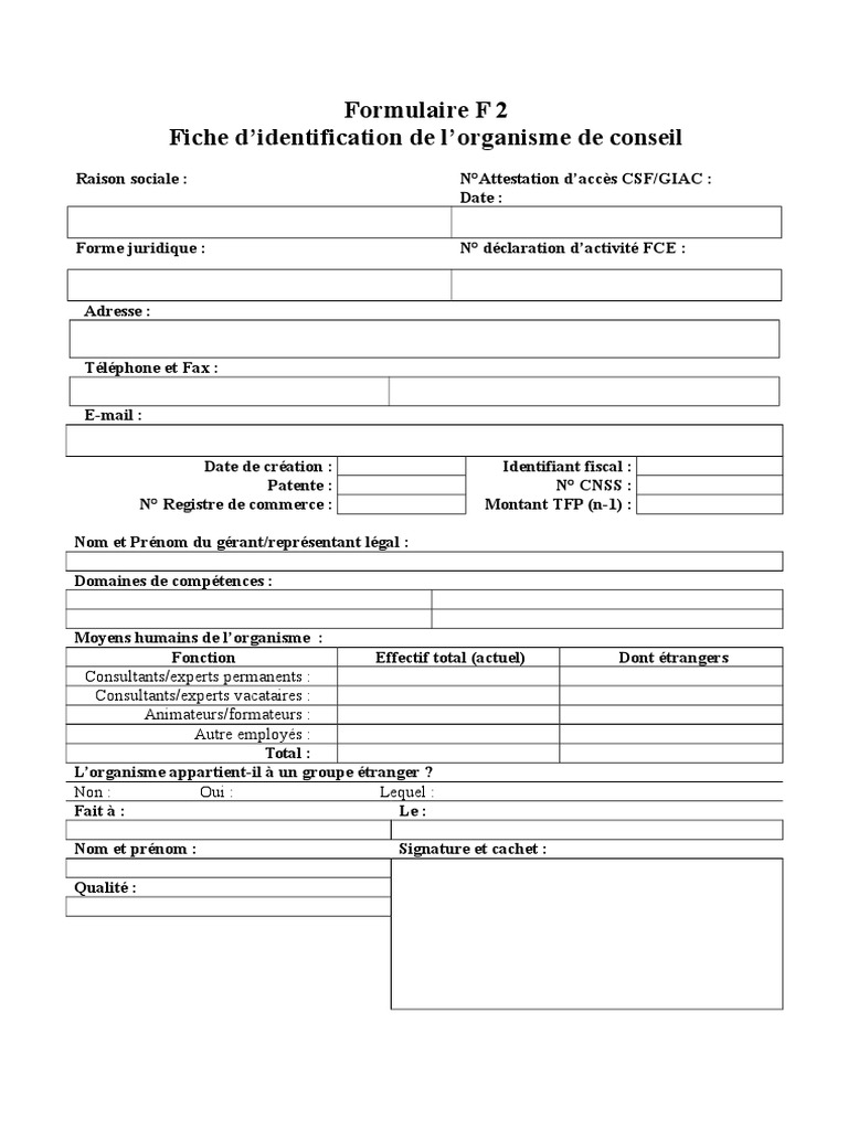 Formulaire F2 | PDF