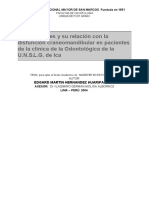 Relación Entre Las Maloclusiones y Los Desordenes Craneomandibulares