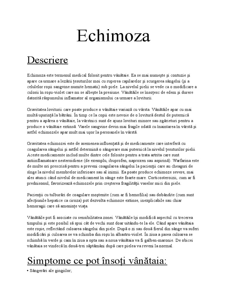Echimozele | PDF