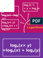 Log (X / Y) Log (X) - Log (Y) Log (X) y × Log (X) : Laws of Logarithms