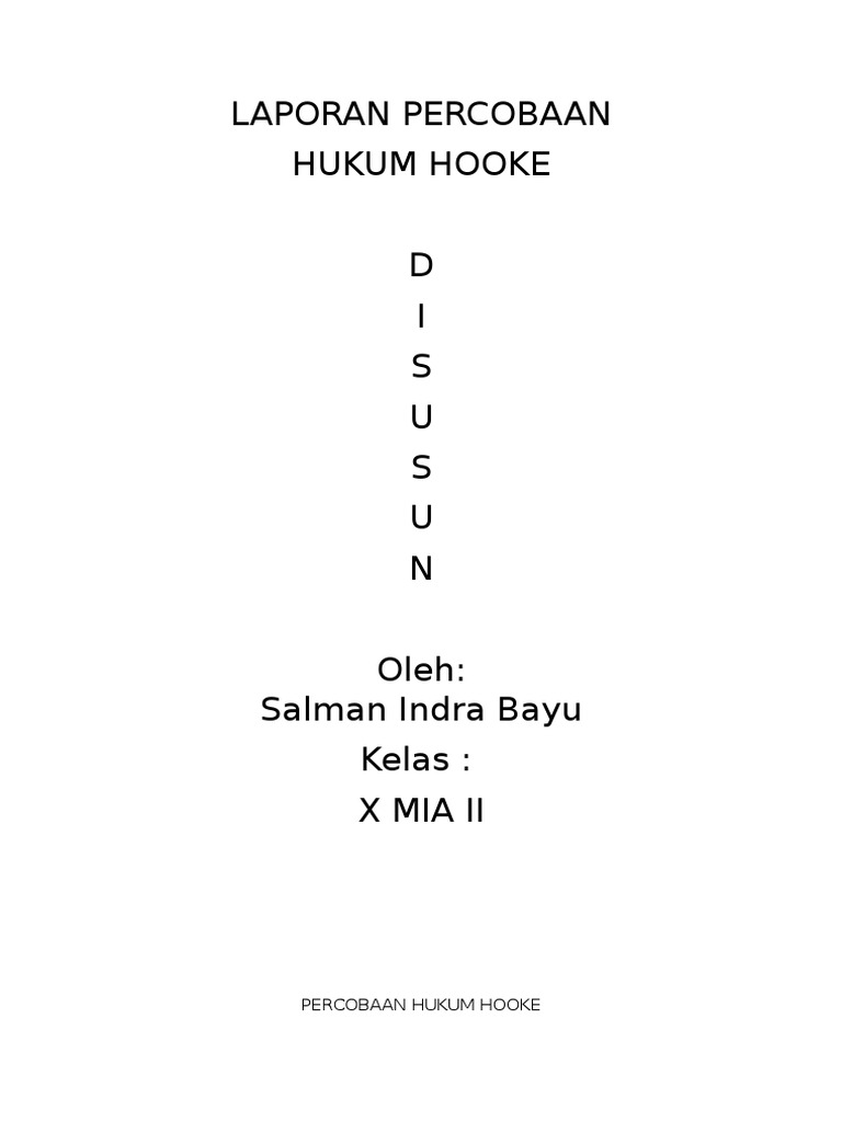 Percobaan Hukum Hooke pada Pegas | PDF