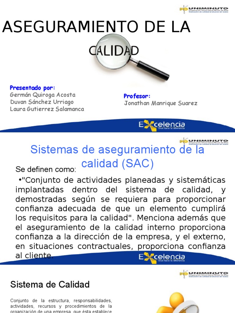 Sistemas de Aseguramiento de Calidad | PDF | Calidad (comercial ...