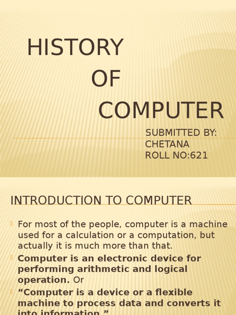 History of Computers Presentation | PDF | Integrated Circuit | Computer ...