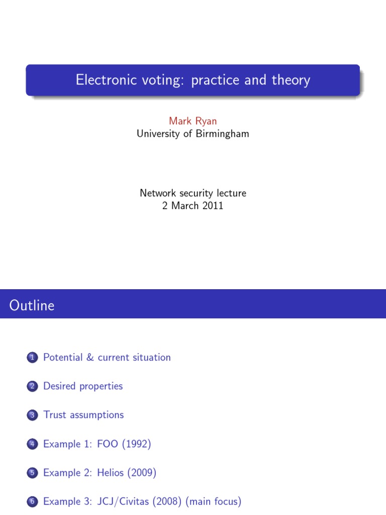 Electronic Voting: Security and Challenges | PDF | Electronic Voting ...