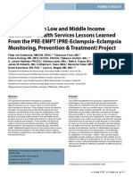 Preeclampsia in Low and Middle Income Countries-Health Services Lessons Learned From The PRE-EMPT (PRE-Eclampsia-Eclampsia Monitoring, Prevention & Treatment) Project