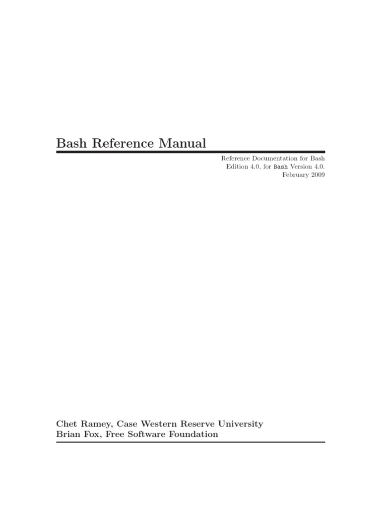 Bash - Reference Manual PDF | PDF | Regular Expression | Areas Of ...