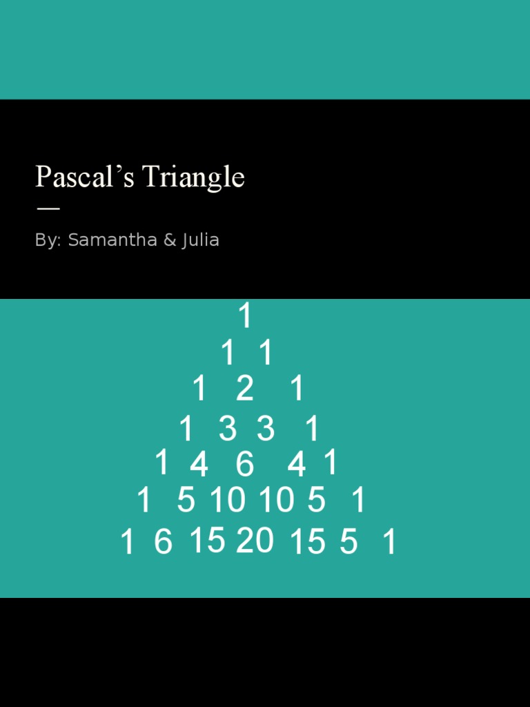 Pascals Triangle PDF Mathematical Objects Numbers