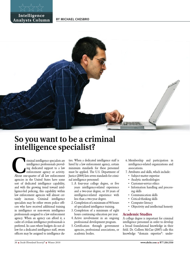 So You Want To Be A Criminal Intelligence Specialist | PDF | Expert ...