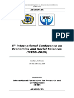 6th International Conference On Economics and Social Sciences Abstract Final