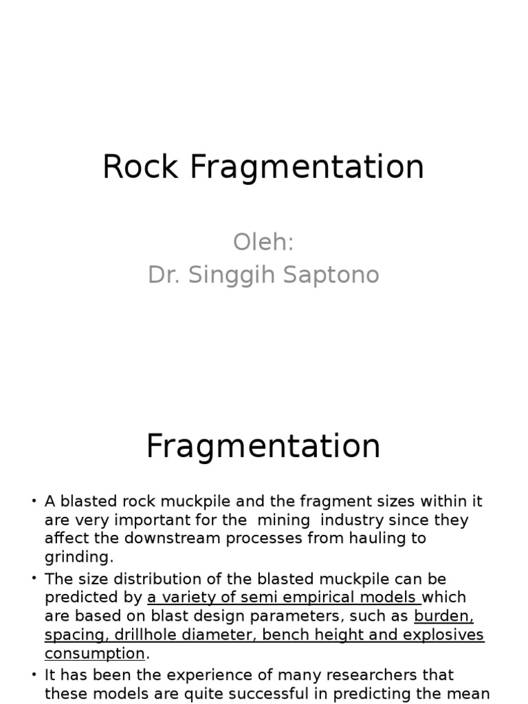 Rock Fragmentation | PDF | Explosive Material | Mill (Grinding)
