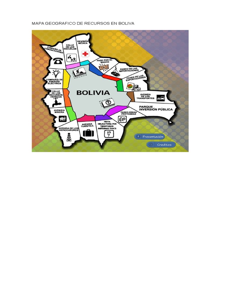 Mapa de Recursos Naturales de Bolivia | PDF | Seda | Minerales, image size:768x1024