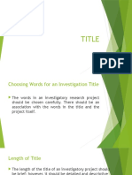 TITLE (Investigatory Project)