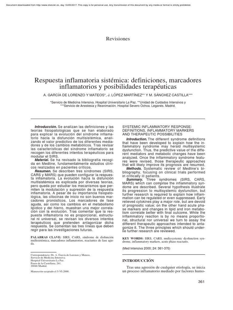 Sirs Mars Cars Chaos Sepsis | PDF | Septicemia | Citocina