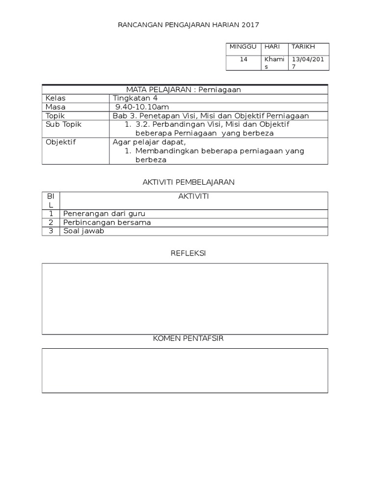 Rph Perniagaan Tingkatan 4 Pdf