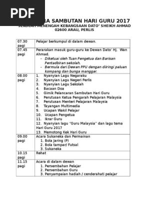 Atur Cara Sambutan Hari Guru 2017 Edited