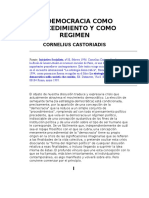 Castoriadis La Democracia como procedimiento y como Regimen.doc