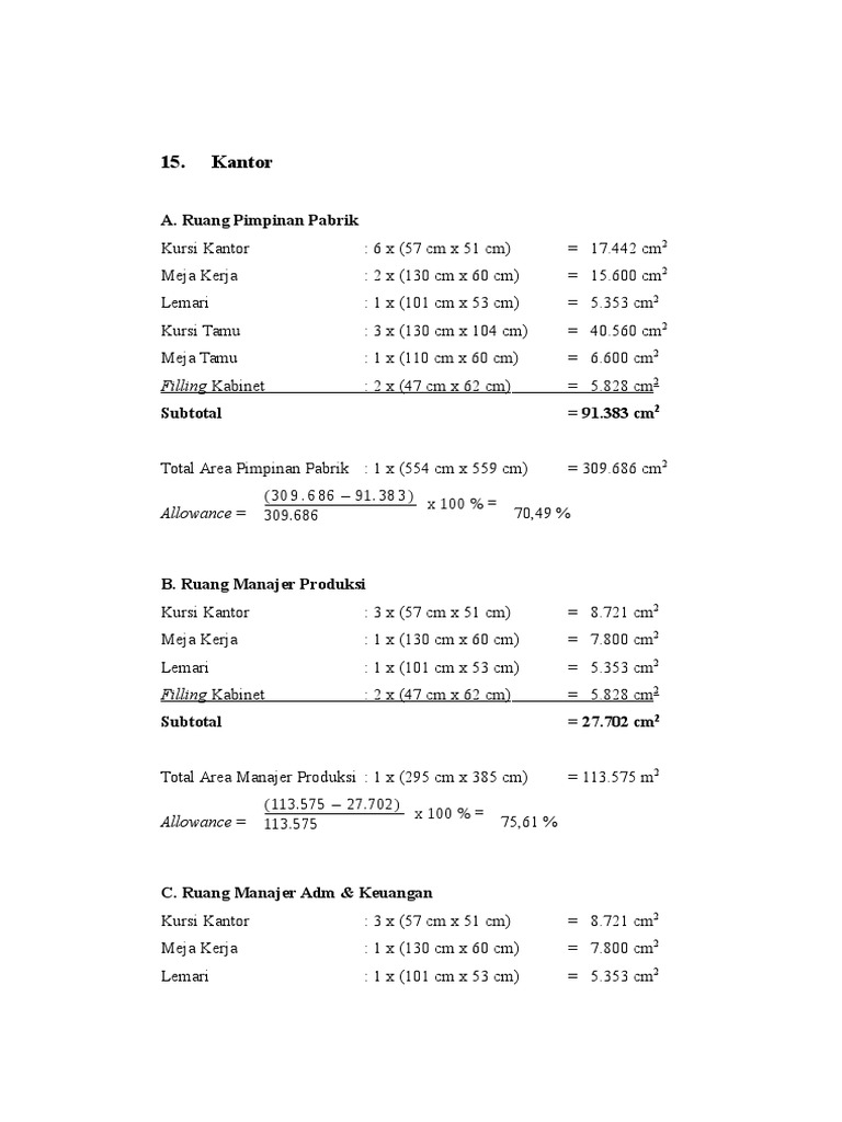 Perhitungan Allowance | PDF