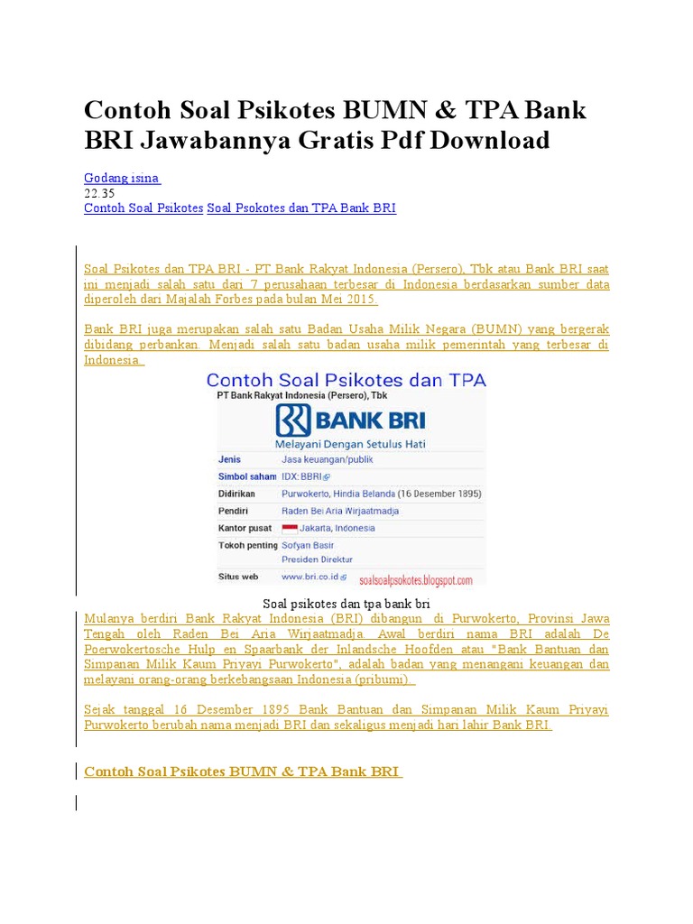 Contoh Soal Psikotes BUMN.docx