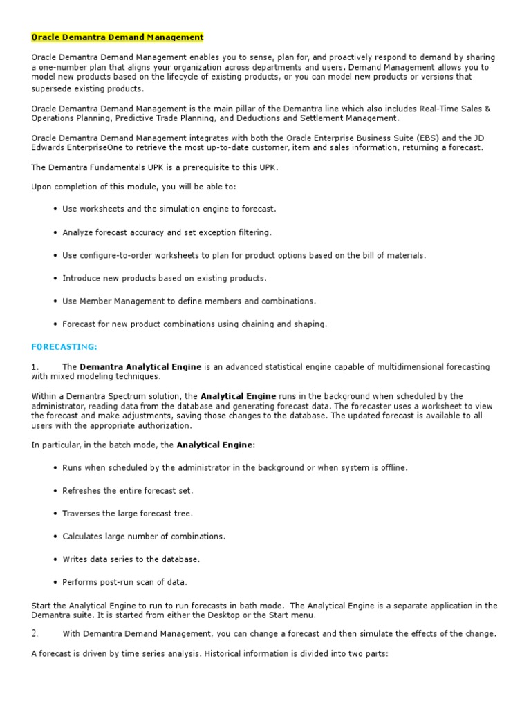 Oracle Demantra Demand Management Overview | PDF | Forecasting | Causality