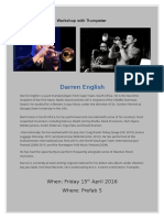 Darren English: When: Friday 15 April 2016 Where: Prefab 5