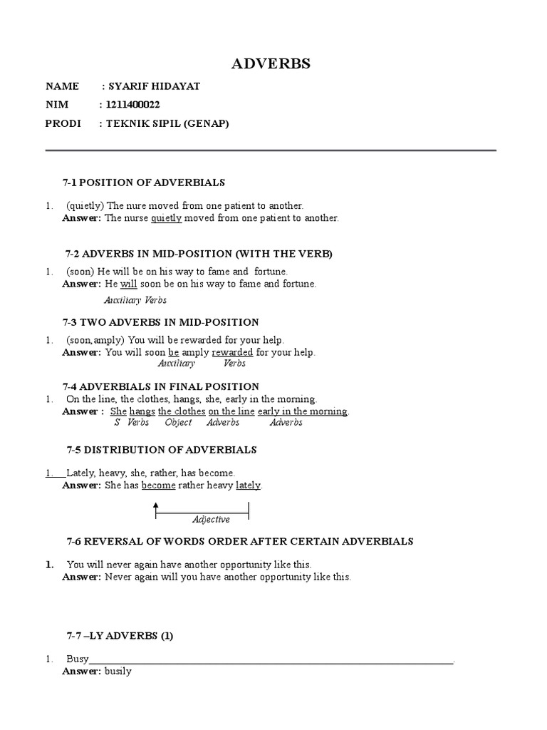 Understanding Auxiliary Adverbs | PDF | Language Arts & Discipline ...
