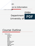 EMIS - 510: Introduction To Information Technology: Emba Department of MIS University of Dhaka