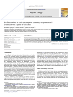 Are Fluctuations in Coal Consumption Transitory or Permanent Evidence From A Panel of US States 2010 Applied Energy