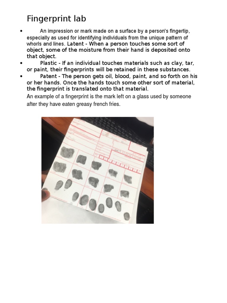 Fingerprint Lab | PDF | Home & Garden | Art